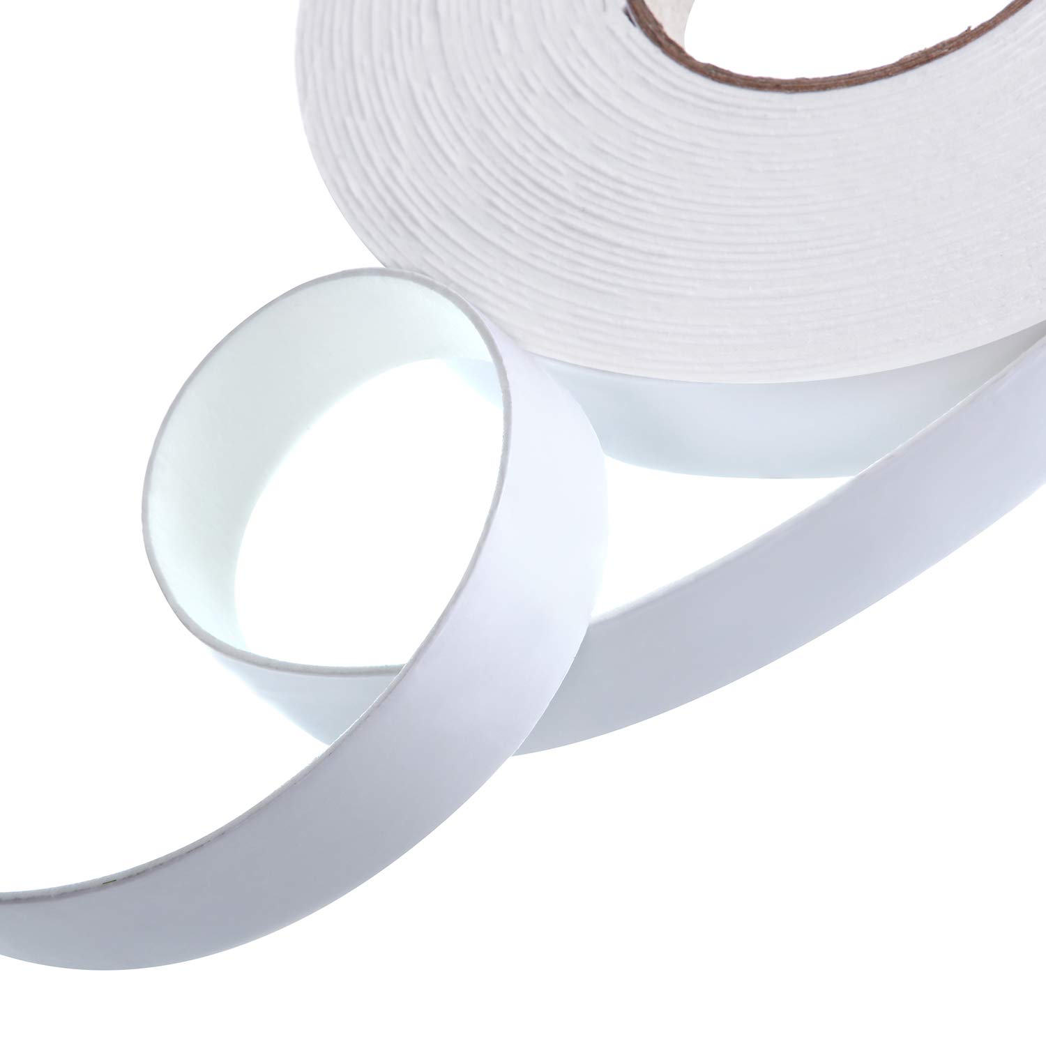 Tatuo 2 Rolls Double Sided Foam Tape - 1 Inch x 50 Feet PE Foam Sponge Mounting Adhesive (White) - Strong Bonding for Home Decor, DIY Projects, and Wall Hanging