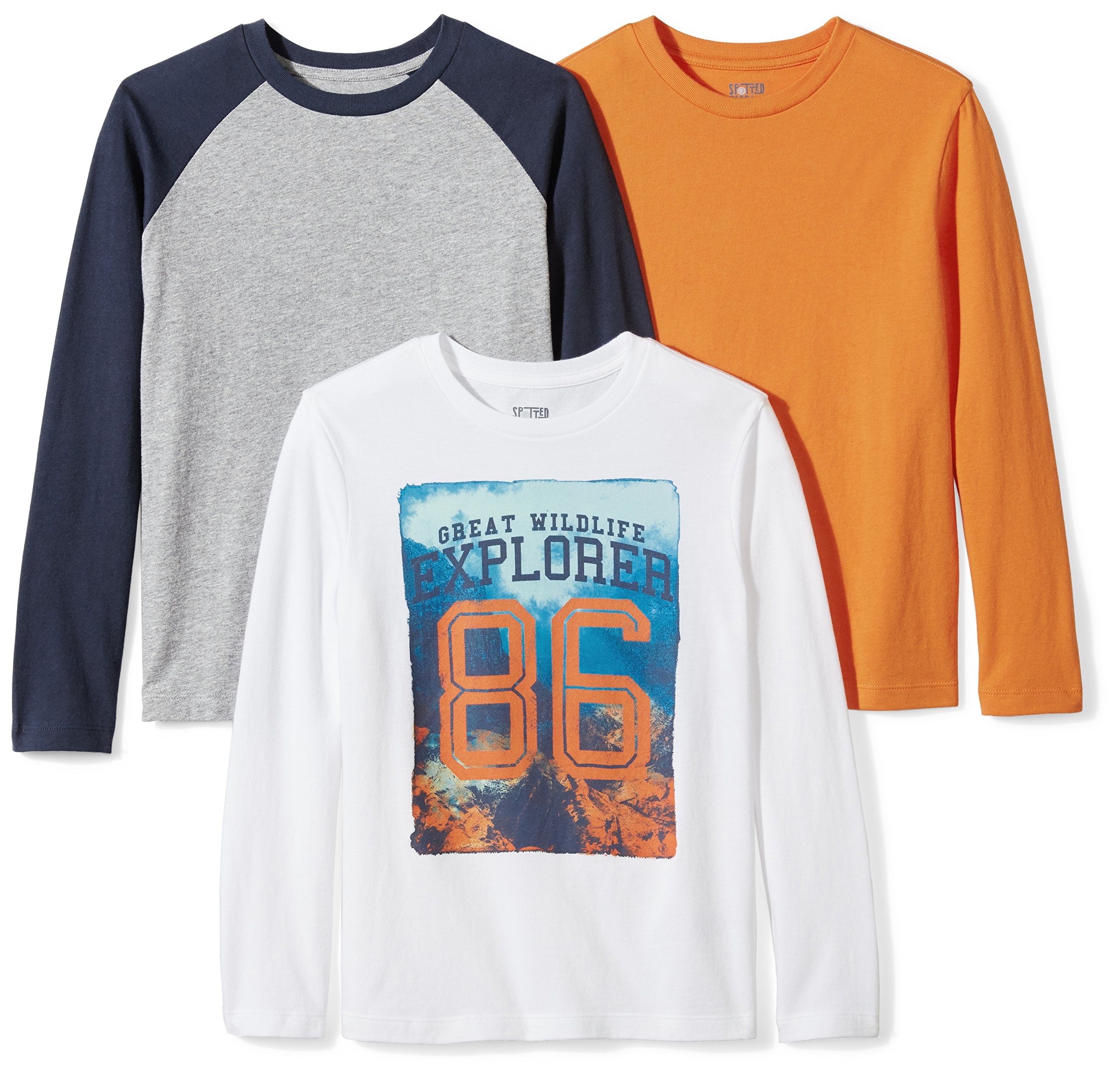 Spotted Zebra Boys' Long Sleeve T-Shirts - Soft Cotton Crewneck Tees for Kids | School, Play & Everyday Wear