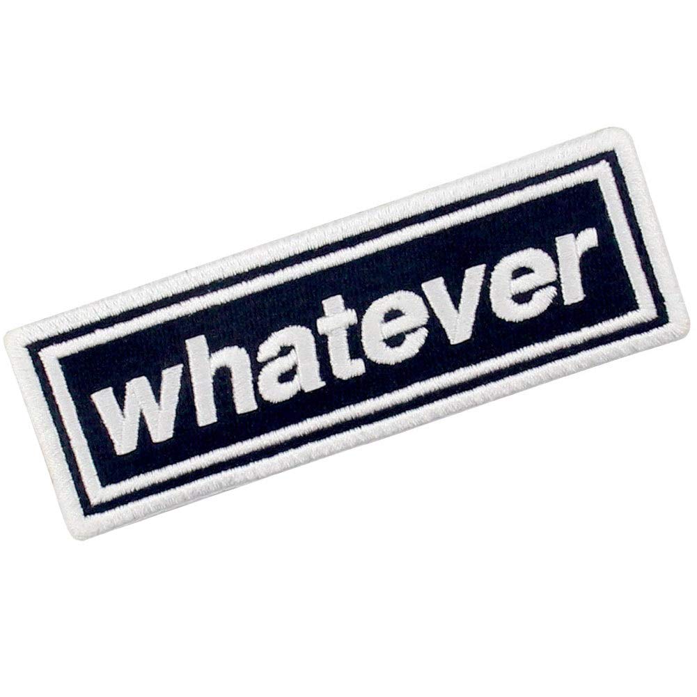 Whatever Patch Embroidered Biker Applique - Iron On or Sew On Emblem for Jackets, Vests & Denim - Motorcycle Gear & DIY Clothing Customization