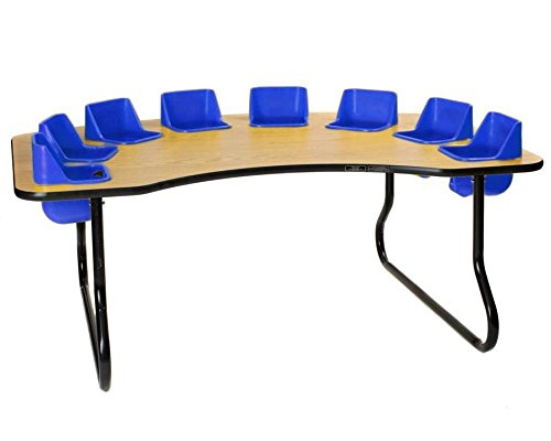Oak Top, Blue Seats, Black T-mold