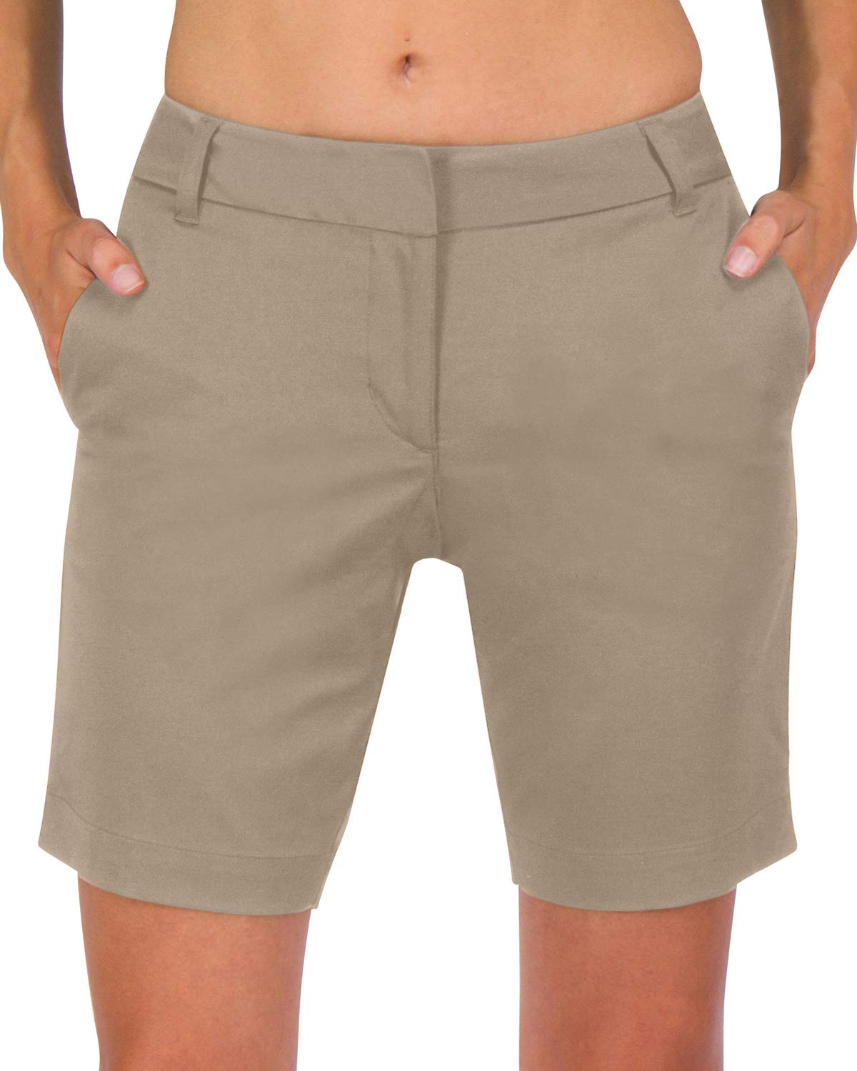 Three Sixty Six Women's Bermuda Golf Shorts - Quick Dry Active Shorts with Pockets, Athletic & Breathable - 8.5 Inch Inseam - Perfect for Golf, Tennis & Outdoor Activities