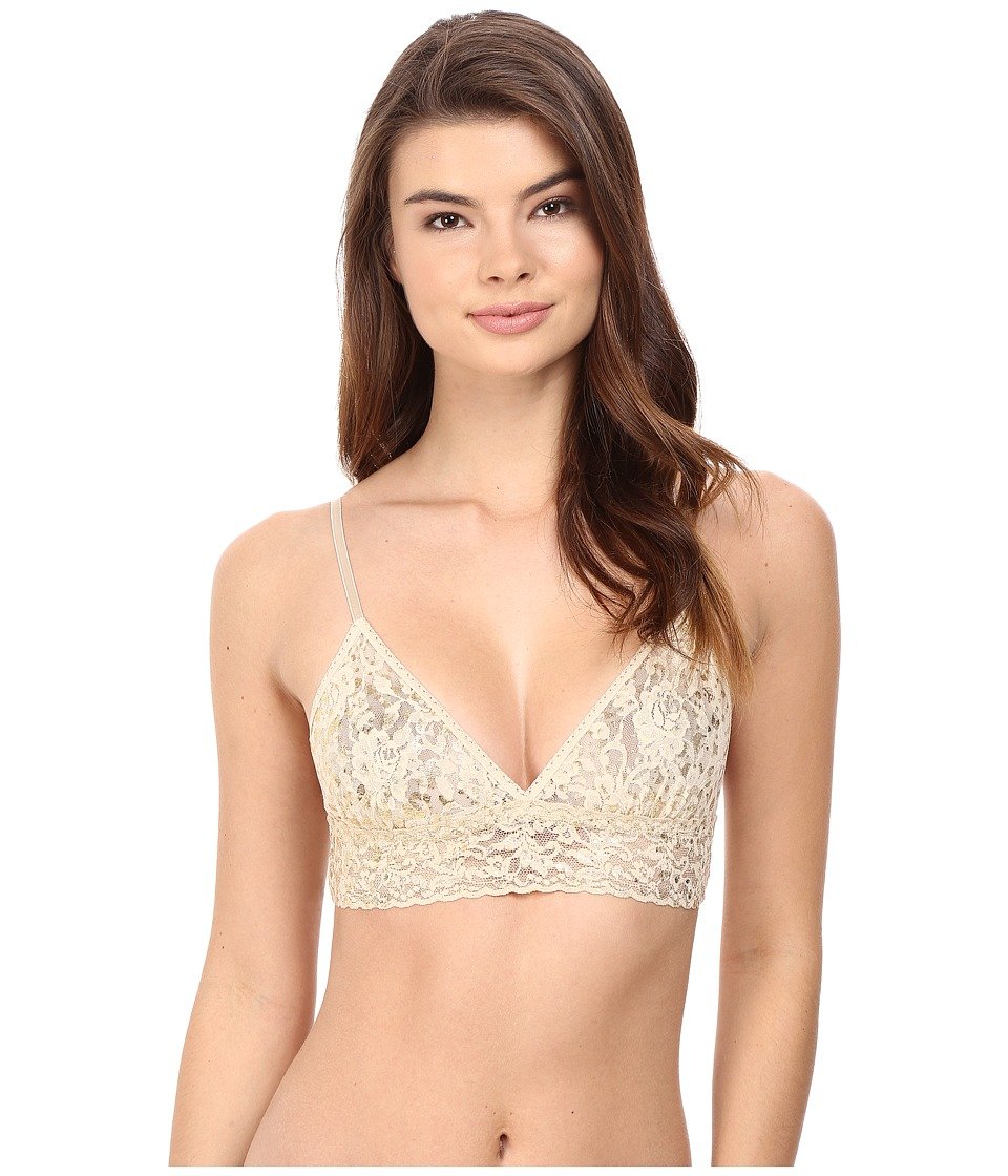 Hanky Panky Women's Golden Leopard Print Triangle Bralette - Comfortable Sand Sports Bra for Yoga, Gym & Lounge Wear