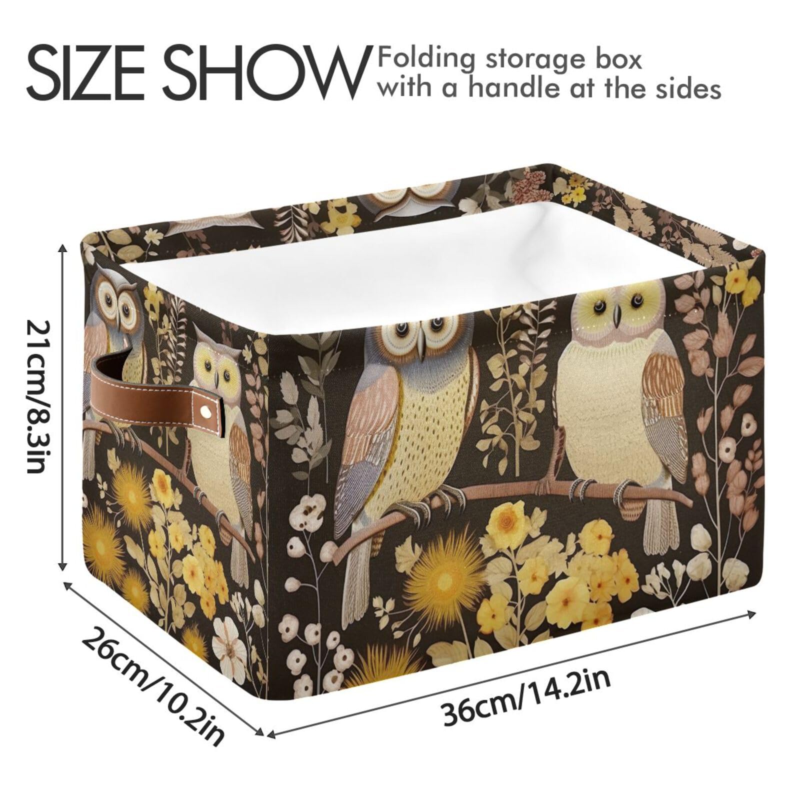 Foldable Canvas Storage Baskets with Handles - 2 Pack Rectangle Fabric Organizer Box for Clothes, Home & Office Organization | Perfect for Closet Shelves, Bedroom Decor & Laundry Storage