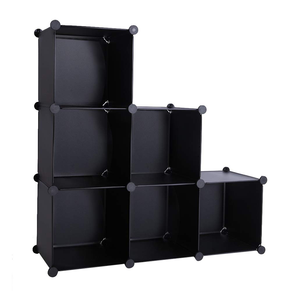 Bysesion GT2-XJ 6-Cube Closet Organizer - Black Storage Shelves & DIY Cabinet for Bedroom, Closet & Office Organization