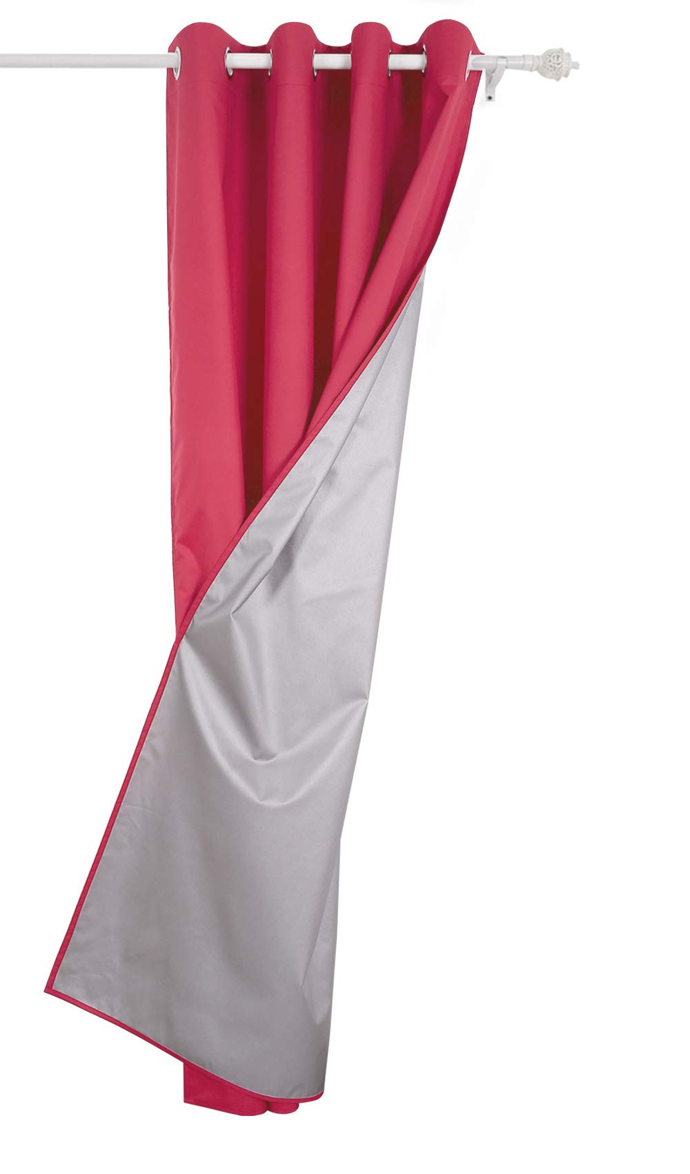 Deconovo Grommet Top Blackout Curtains for Bedroom - Silver Backing & Red Color, Thermal Insulated Window Drapes for Home Decor & Light Blocking