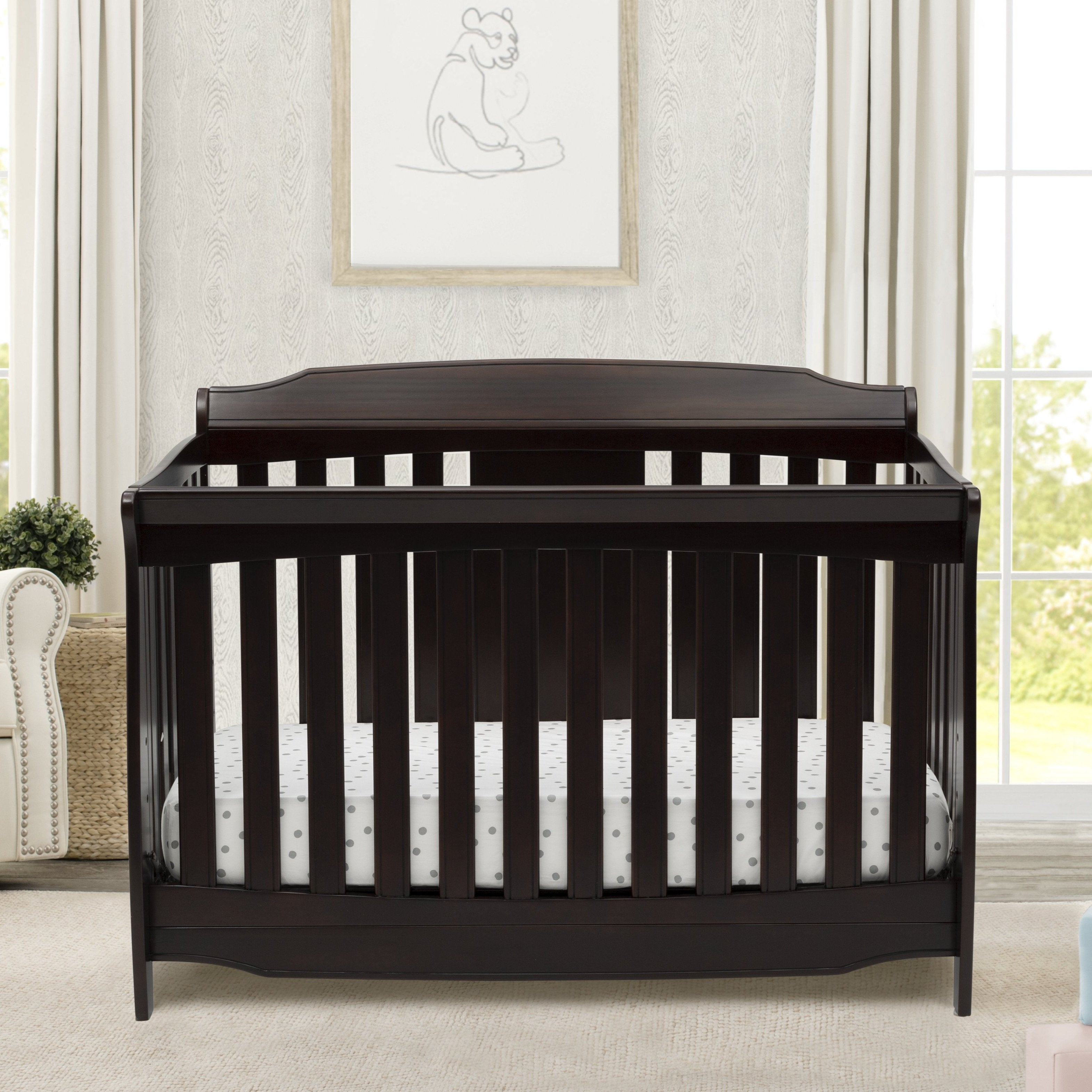 Westminster 6-in-1 Convertible Baby Crib - Toddler Bed & Daybed with Mattress | Nursery Furniture for Boys & Girls | Perfect for Small Spaces & Growing Families