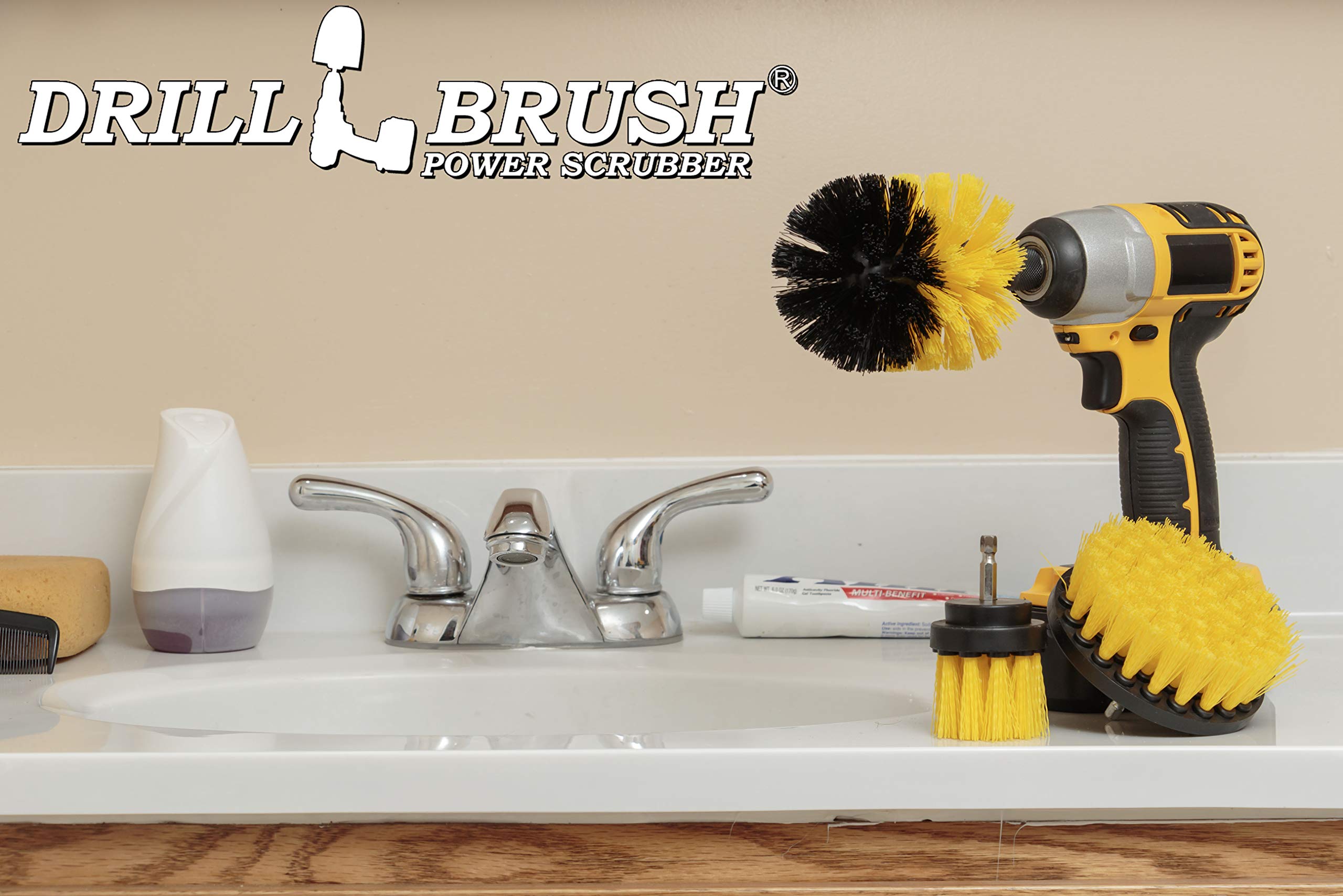 Power Scrubber Brush Set - Drill Brush Attachment for Bathroom Cleaning - Bathtub, Tile, Grout & Toilet Scrubber - Heavy Duty Shower Cleaning Tools - Perfect for Deep Cleaning Bathrooms & Kitchen Surfaces