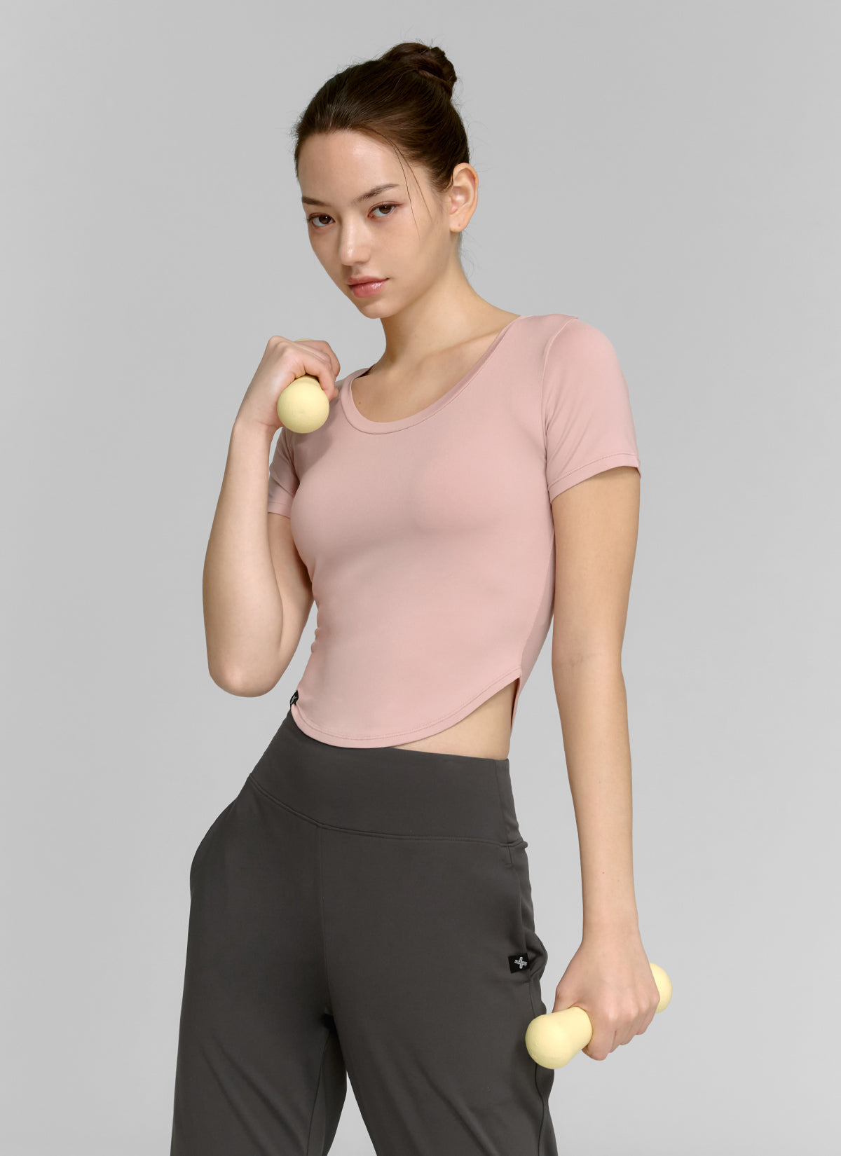 XELLA™ Women's Light Round Crop Top - Soft Stretchy Fit, Breathable Fabric (NEW COLORS) | Perfect for Yoga, Gym Workouts & Summer Outfits