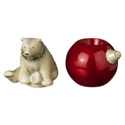 Polar Bear Salt and Pepper Shakers Set - Winter Wilderness Themed Stackable Spice Dispensers for Kitchen, Dining Table, and Cabin Decor