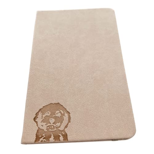 A5 Hardcover Cavoodle Notebook - PU Leather Journal with 100gsm Lined Pages, Bookmark Ribbon - Perfect for Writing, Sketching & Gift Giving (Beige)