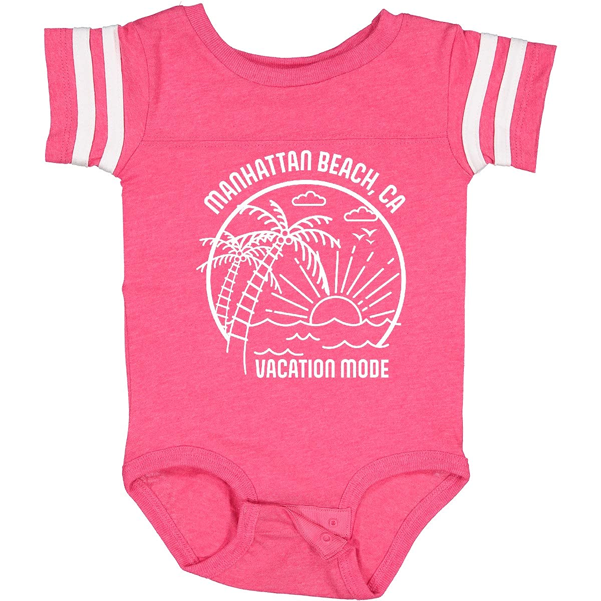 Inktastic Summer Vacation Mode Manhattan Beach California Baby Bodysuit - Cute Infant Bodysuit for Beach Trips, Family Vacations & Summer Outfits