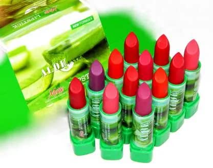 Elecsera Super Matte Green Tea Extract Lipstick Set - 12 Colors (3g Each, Long Lasting & Moisturizing) | Vegan, Cruelty-Free Makeup for Everyday Wear & Special Occasions