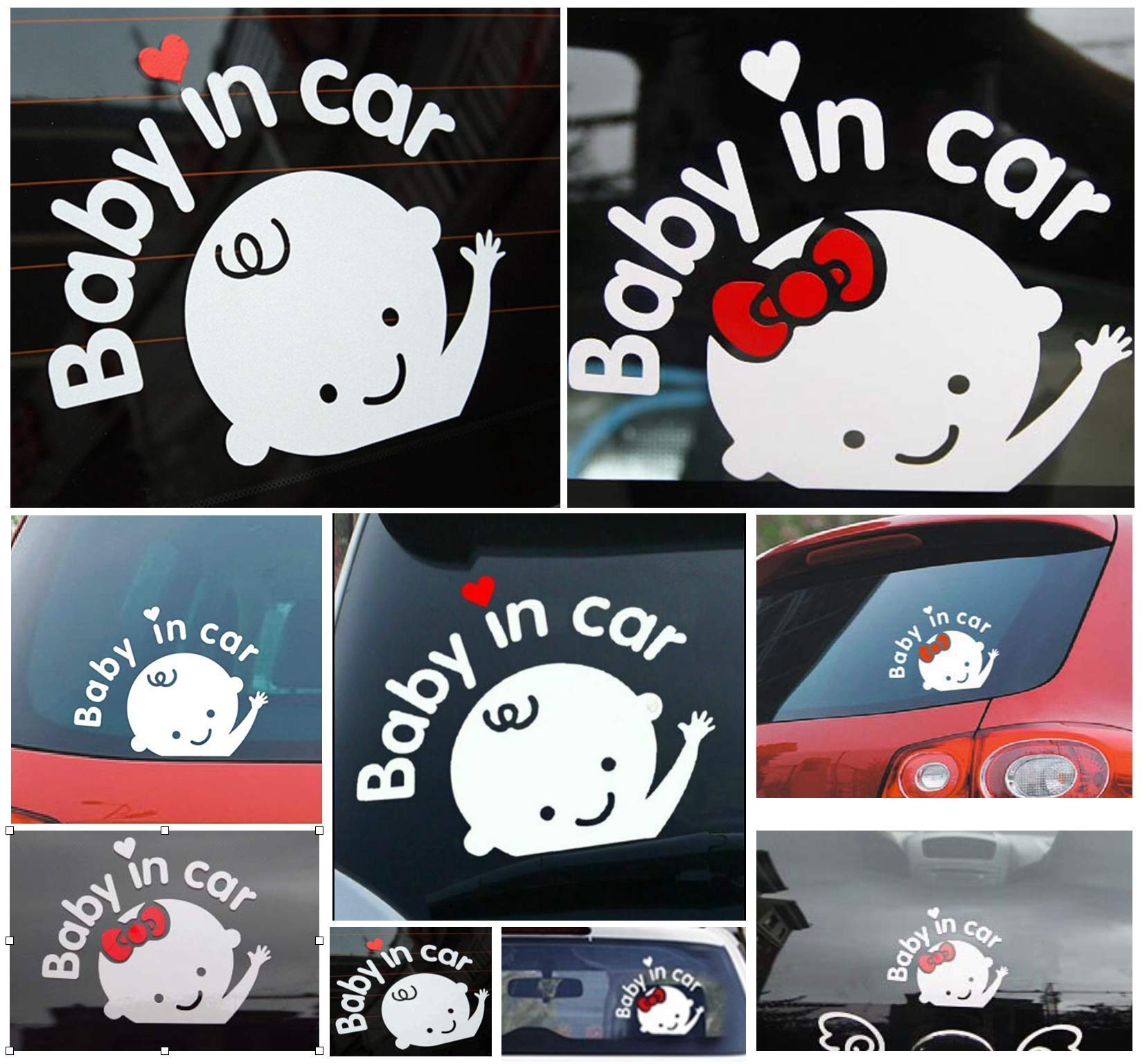 2Packs Baby on Board Car Stickers - Cute Waving Baby Boy Safety Decal for Vehicle Window | Perfect for New Parents & Family Car Safety Awareness
