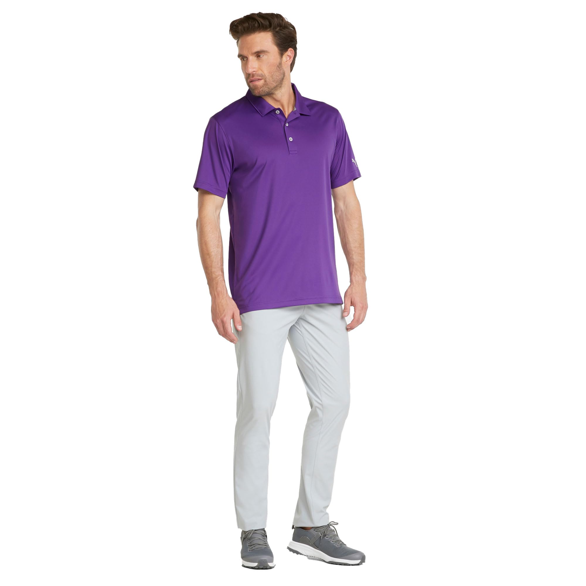 Puma Golf Men's Gamer Polo Shirt - Moisture-Wicking Performance Golf Shirt for Men, Tillandsia Purple, Size L - Perfect for Golf Tournaments, Casual Wear & Outdoor Activities