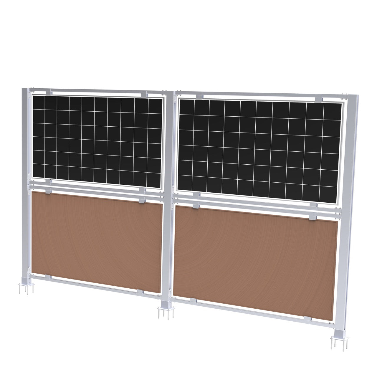 Elios AgriVoltaic Solar Panel Fence System | Vertical Aluminum Mounting Rack for 4 Solar Panels | Ideal for Farmland, Vineyards & Agricultural Solar Installations