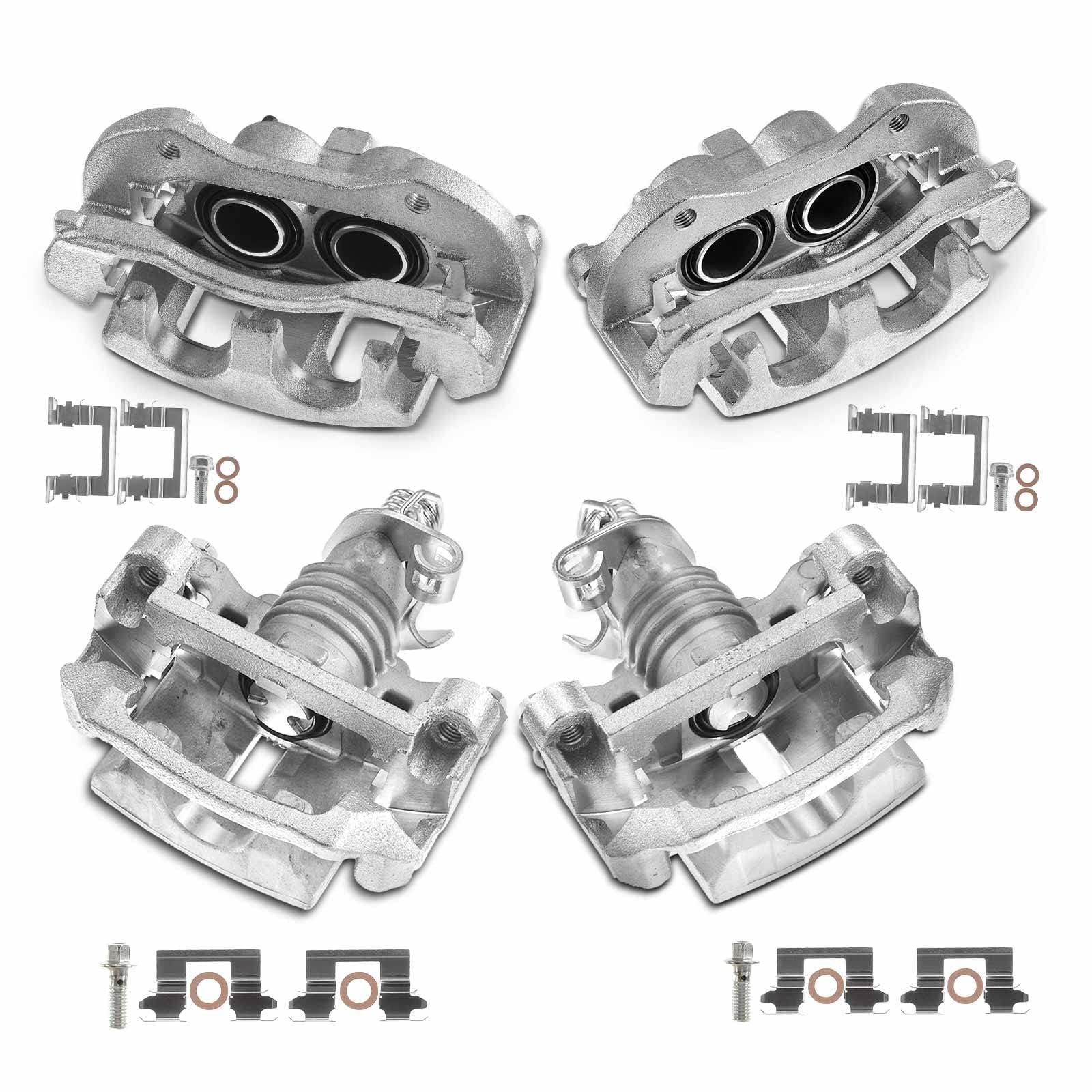 Premium Disc Brake Caliper Assembly with Bracket - Compatible with Chevy Impala 2011-2013 (Front & Rear, Driver & Passenger Side) - 4-Piece Set - Perfect for Smooth Braking & Vehicle Safety Maintenance