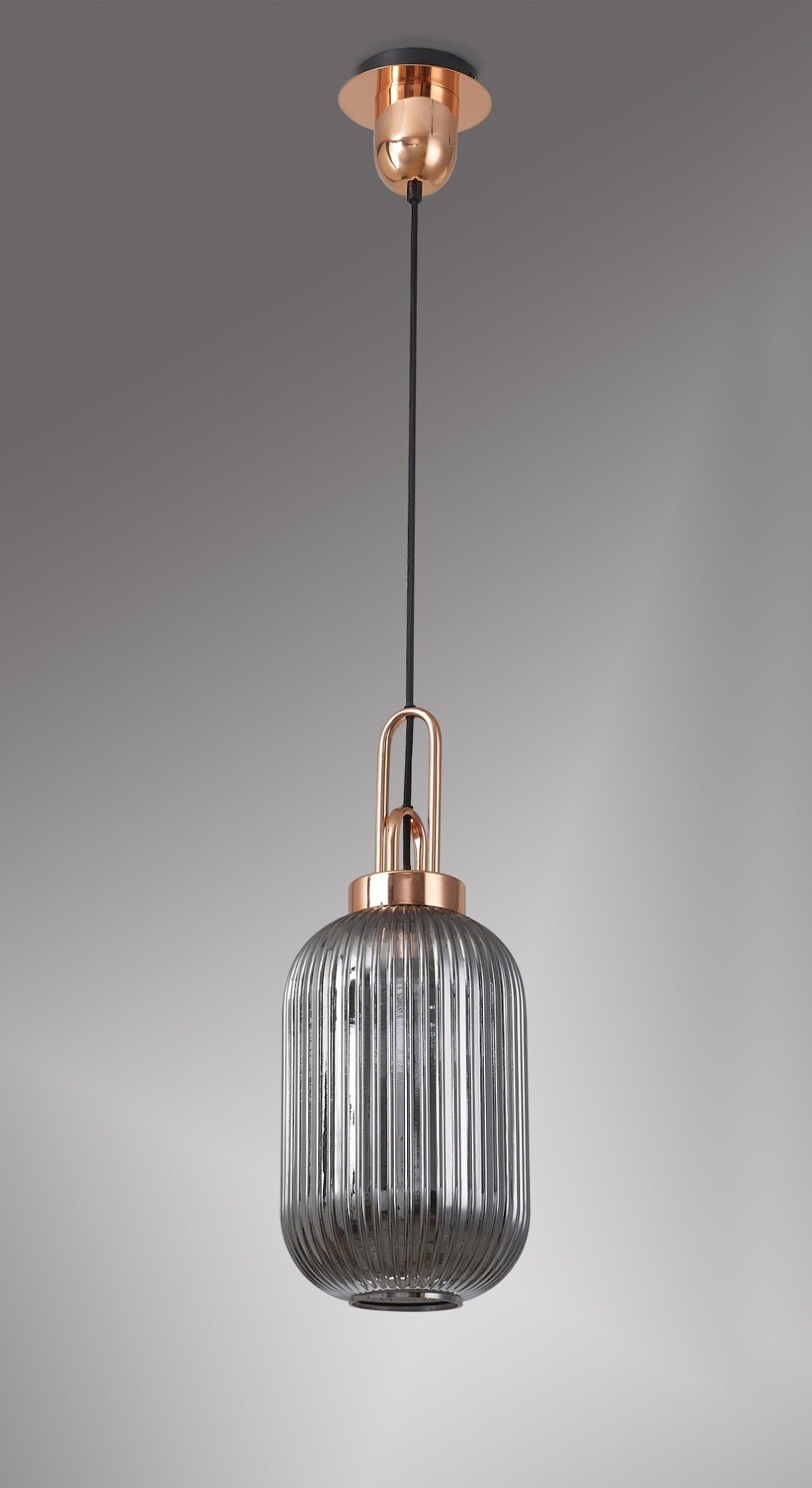 Stylish Cadiz 1-Light Pendant Light with 20cm Tubular Ribbed Glass Shade - E27 Socket, IP20 Rated, Multiple Color Options - Perfect for Kitchen Island, Dining Room, or Entryway Lighting