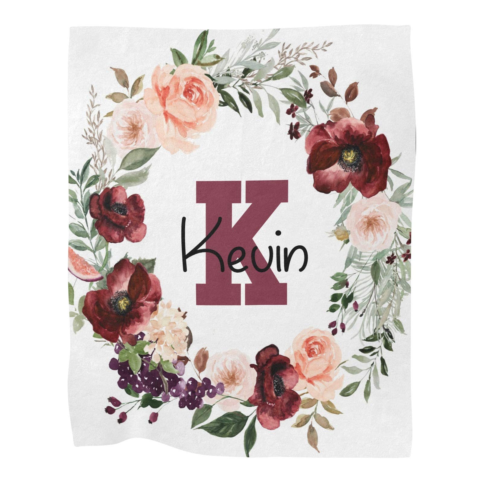 **Personalized Floral Baby Blanket with Name - Super Soft Fleece Nursery Blanket for Boys & Girls (30x40 Inches) - Perfect for Baby Showers, Birthdays & Nursery Decor**