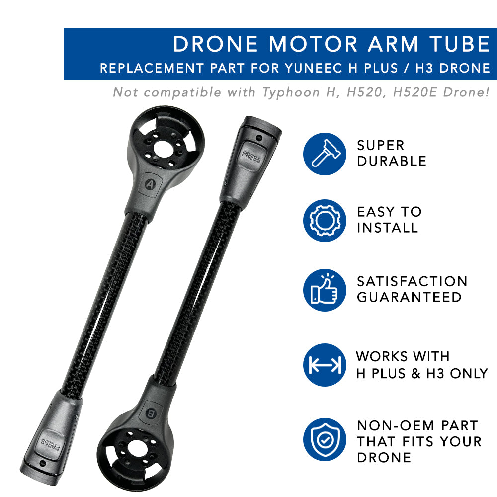 Yuneec H Plus & H3 Drone Motor Arm Tube A/B Replacement Parts - Compatible Repair Kit for DIY Fixes | Perfect for Aerial Photography & Drone Maintenance