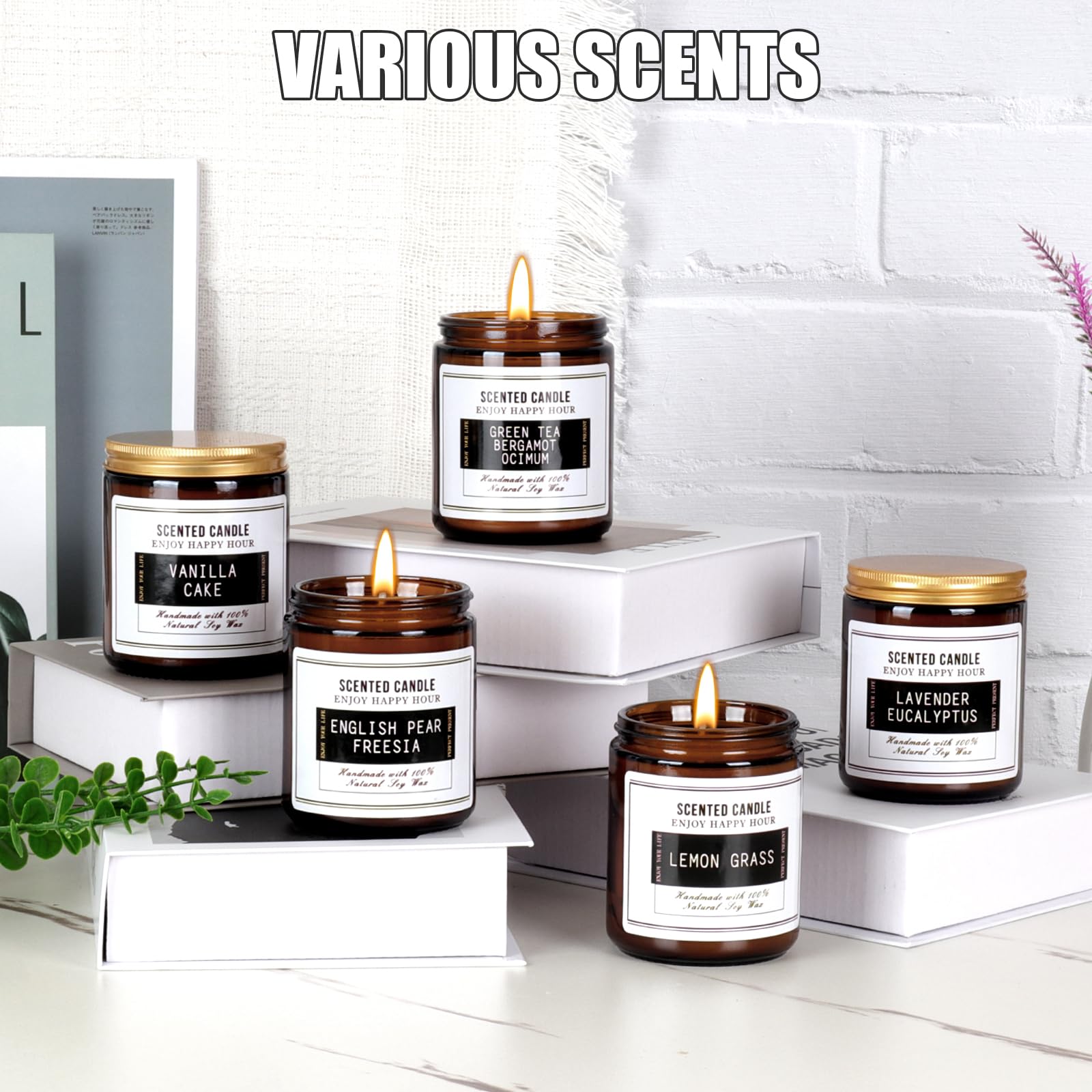 Premium Eucalyptus & Lavender Scented Soy Wax Candles | Natural Aromatherapy Candles for Stress Relief & Relaxation | Meditation, Yoga, Spa & Home Fragrance | Gift for Women & Men | Perfect for Bedroom, Office & Bathroom Decor
