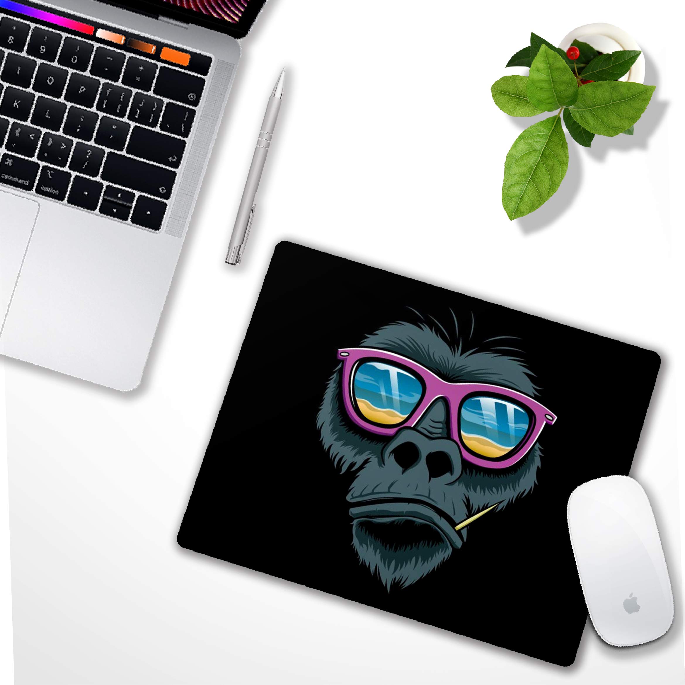 Funny Gorilla Design Non-Slip Rubber Mouse Pad - Ergonomic Computer Mousepad for Gaming, Office & Home Use - Perfect for PC, Laptop & Desktop Workstations