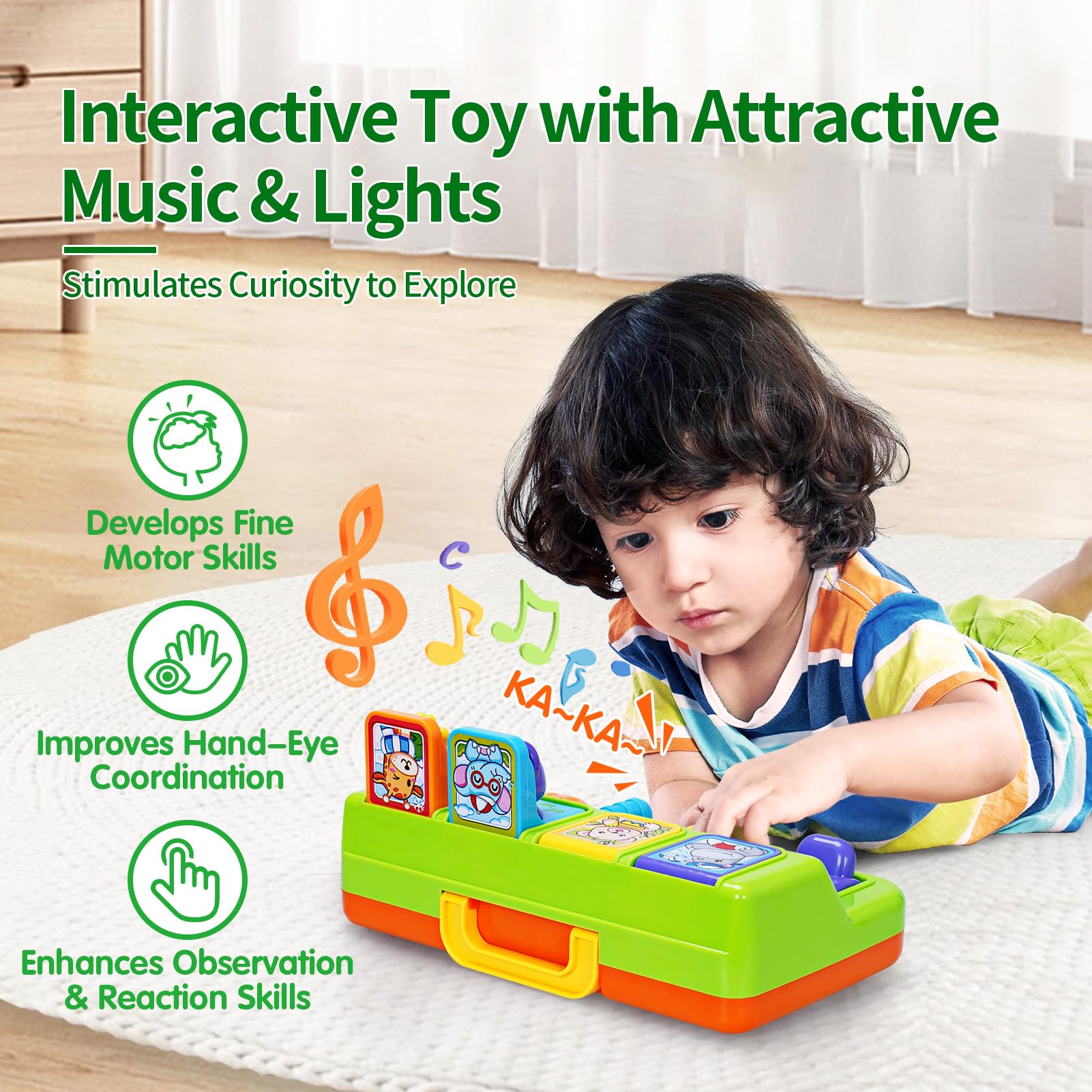 **Best Pop Up Toy for Toddlers with Music & Lights - Cause & Effect Learning Toy for Babies 6-18 Months - Early Educational Gift for 1-3 Year Old Boys & Girls - Perfect for Playtime & Developmental Activities**
