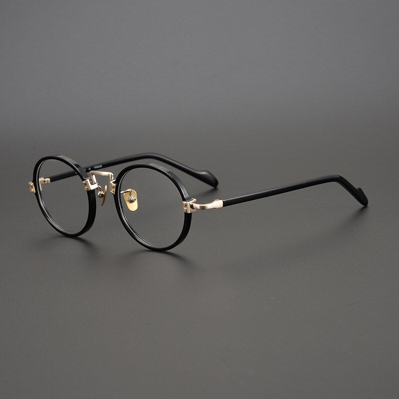 Vintage Acetate Round Eyeglass Frames - Classic Retro Style for Men & Women - Perfect for Reading, Fashion, and Everyday Wear