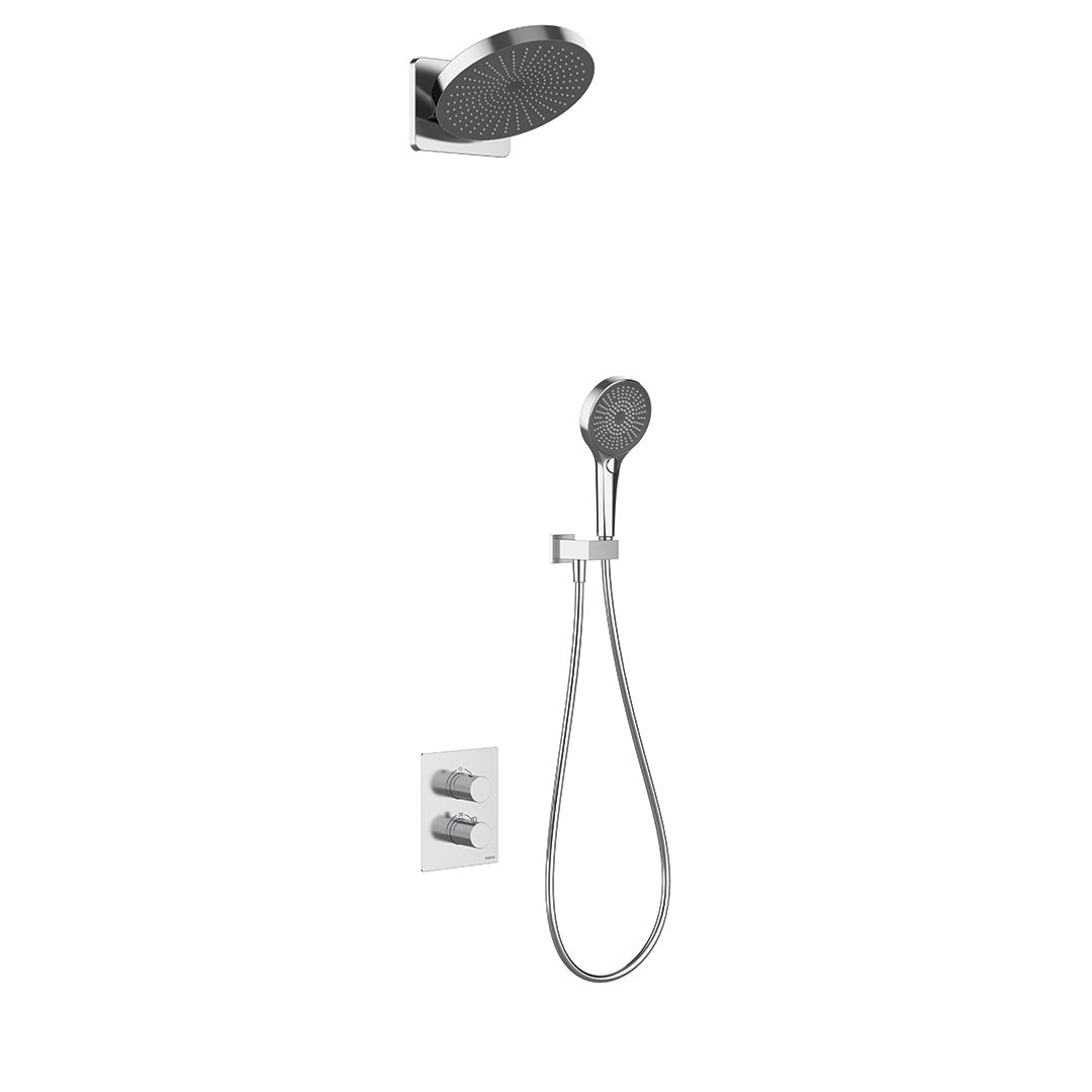 DAX Capri Shower System with Hand Shower - Chrome Finish (DAX 8330 CR) | Modern Bathroom Fixture for Spa-Like Shower Experience | Perfect for Home Renovation & Luxury Bathroom Upgrade