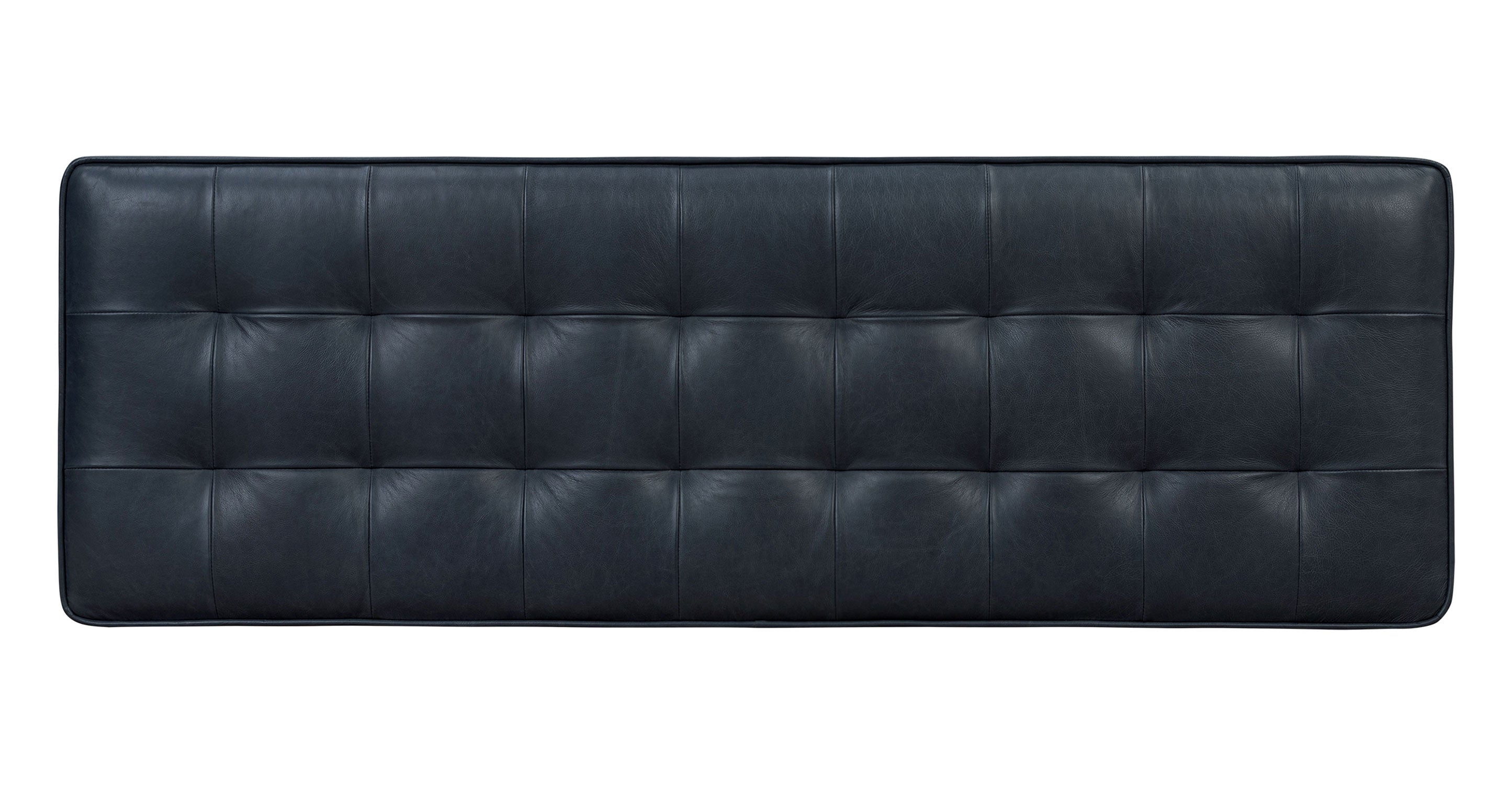 Luca Leather Bench - Modern Upholstered Storage Ottoman with Tufted Design for Living Room, Bedroom, or Entryway - Durable Faux Leather Seat with Sturdy Wooden Legs - Perfect for Extra Seating, Footrest, or Stylish Home Decor