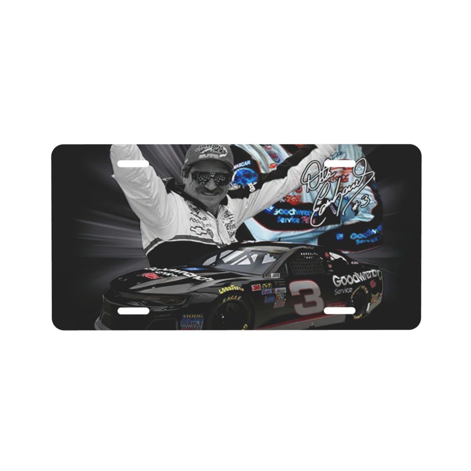 Personalized Dale Earnhardt Cool Car License Plate Cover - 6x12 Inch Aluminum Metal Front & Back Tags for Cars, Trucks, RVs - Universal Fit - Durable Decorative Auto Accessory - Perfect for NASCAR Fans, Car Enthusiasts & Gift Giving