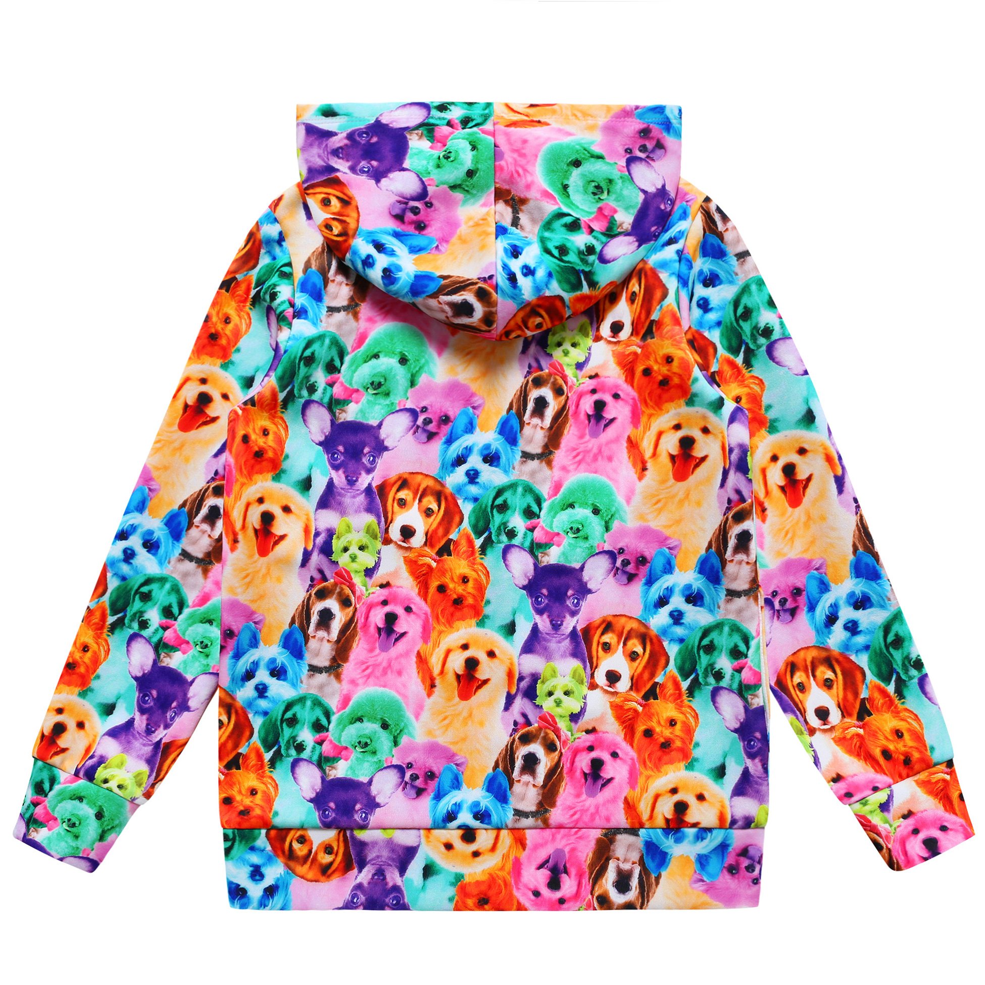 Girls Zip Up Hoodie Jacket with Pockets - Cute Unicorn & Cat Print Sweatshirt for Kids | Perfect for School, Playdates & Outdoor Activities