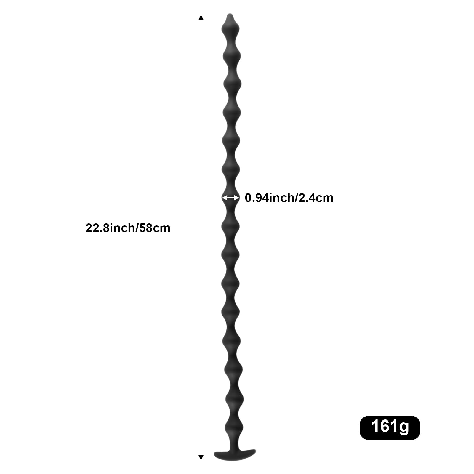 22.8 Inch Super Long Silicone Anal Beads with 15 Balls - Flexible Anal Plug Chain for Men & Women - Vaginal & Anal Dilator, Prostate Massager - Perfect for Couples Play & Solo Pleasure