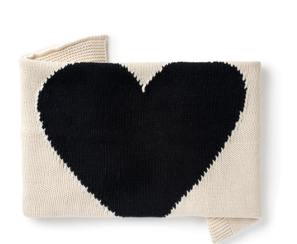DOMANI HOME Soft Chunky Knit Heart Blanket - Cozy Oversized Throw for Couch, Bed, Sofa - Perfect for Winter, Gifts, and Home Decor