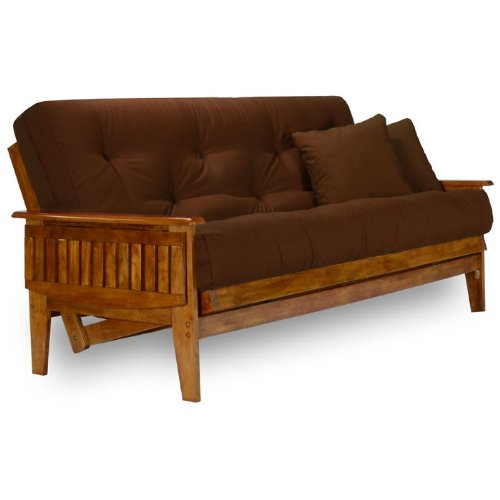 Nirvana Futons Eastridge Solid Hardwood Queen Size Futon Frame Only - Perfect for Small Spaces, Guest Rooms & Home Offices