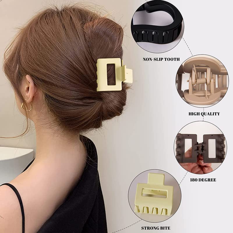 FAMEZA 8-Piece Small Hair Claw Clips Set for Women & Girls - Mini Hair Clips with Strong Hold, Matte Finish (2 Styles) - Perfect for Thin & Thick Hair - Great for School, Work, Gym & Everyday Styling
