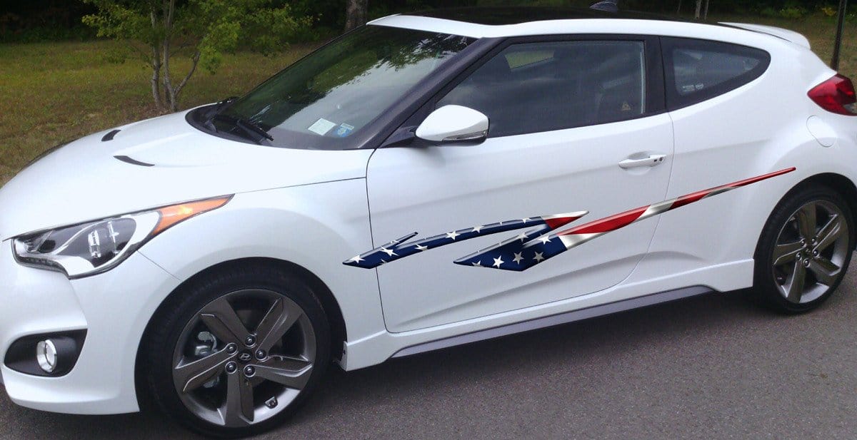 American Flag Vinyl Stripes Car & Truck Decals - Patriotic Vehicle Stickers for Cars, Trucks & SUVs - 50% Off Clearance Sale - Perfect for 4th of July, Veterans Day & Patriotic Events