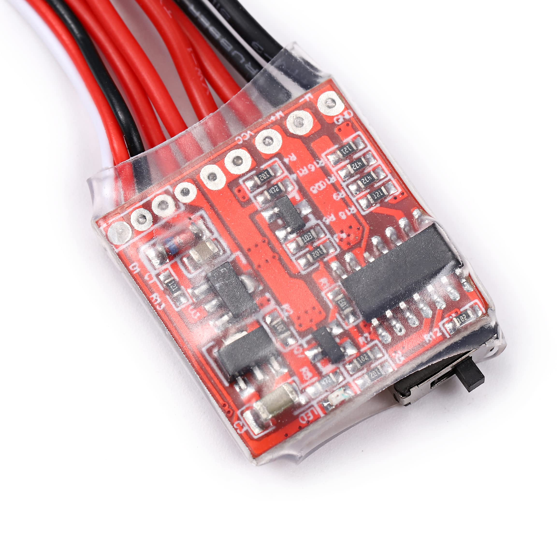 Teyleten 20A Mini RC ESC Motor Speed Controller - 2KHz Forward/Reverse with Brush Brake - Compatible with 2S RC Boats, Cars, Tanks (3PCS) - Perfect for DIY RC Projects and Hobbyist Upgrades