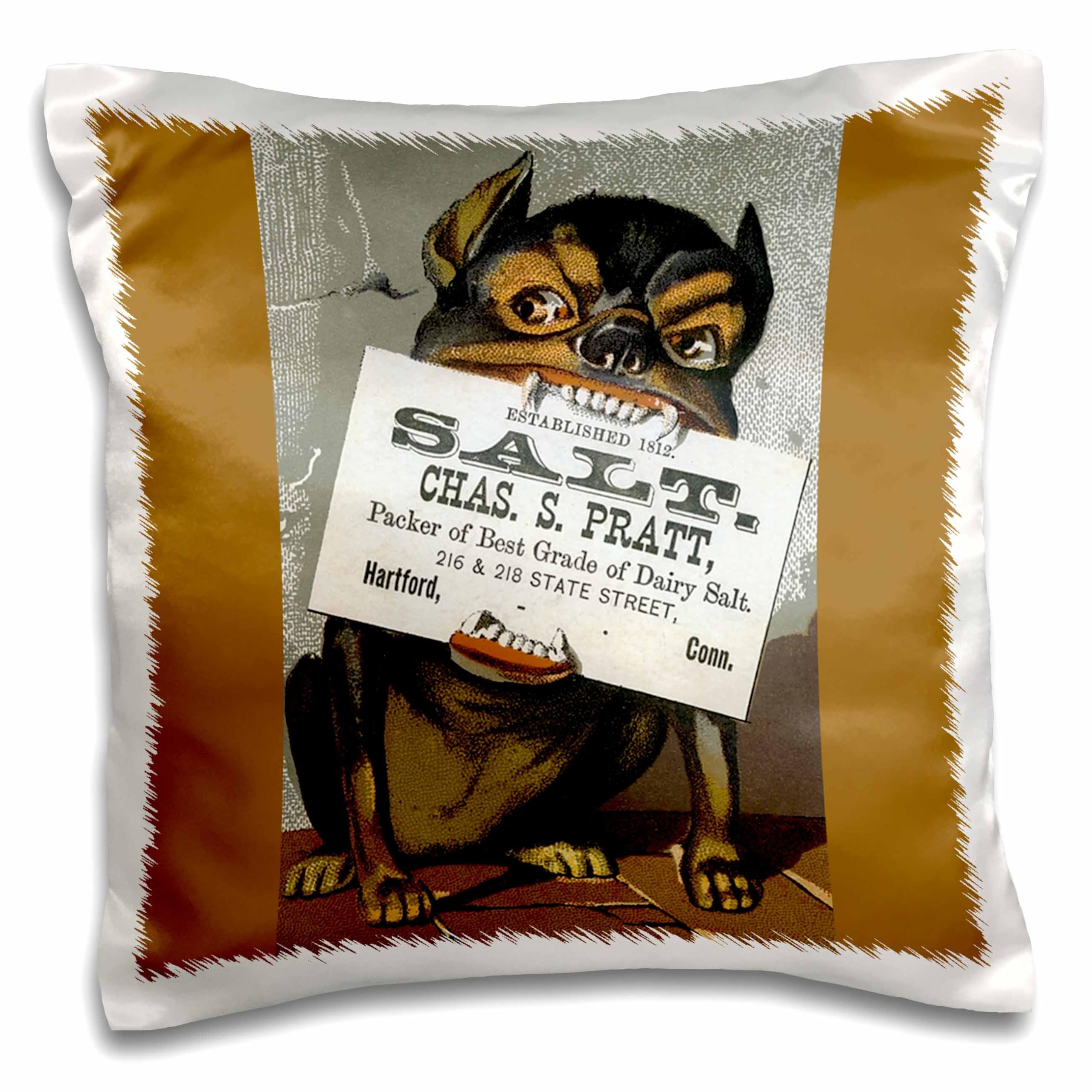 3D Rose Brown and Black Dog Pillow Case - 16
