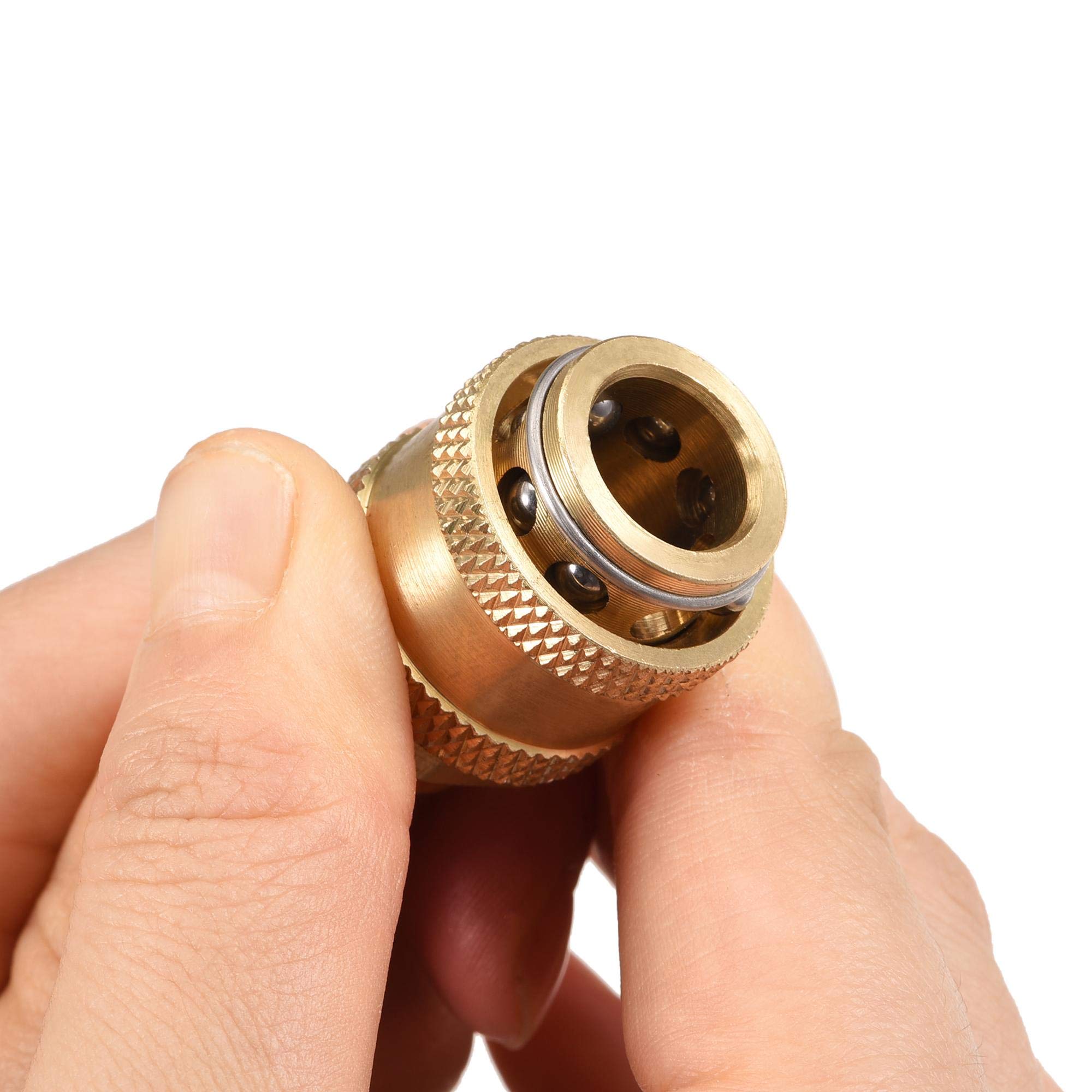 uxcell Brass Garden Hose Quick Connect Set - M18x1.5 Male & Female Thread Water Hose Connectors for Pressure Washer Adapter (2 Sets) - Perfect for Lawn Irrigation, Car Washing & Outdoor Cleaning
