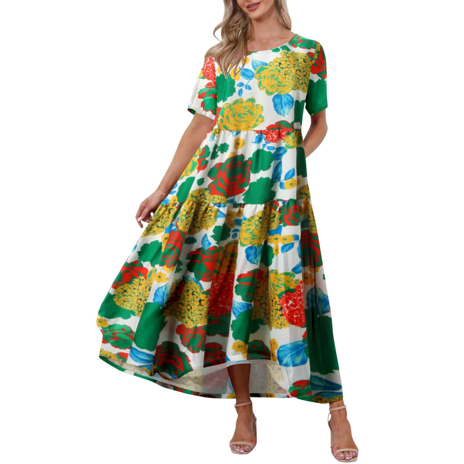 GANTIAN Women's Summer Halter Neck Tiger Print Short Sleeve Prom Dress - Sexy Slip Dress for Party, Night Out, Club Wear & Special Occasions