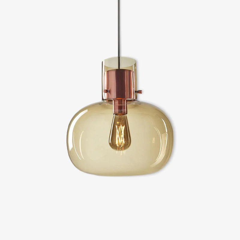 Cambre Glass Pendant Light - Modern Hanging Fixture for Kitchen Island, Dining Room & Bedroom Lighting - Dimmable LED Chandelier with Clear Glass Shade