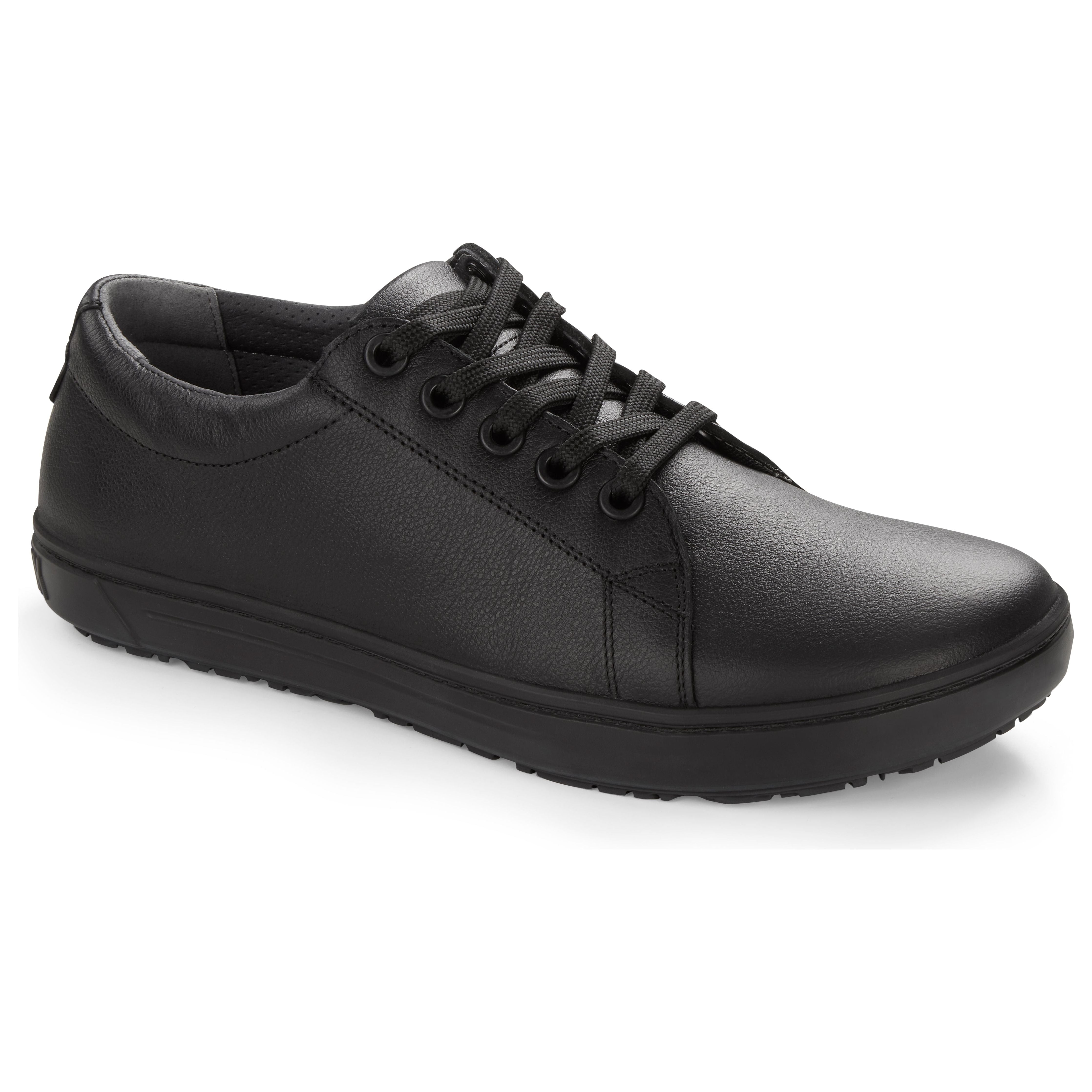 Birkenstock QO 500 Black Leather Safety Shoes - OSHA Compliant Work Shoes for Construction & Industrial Workers