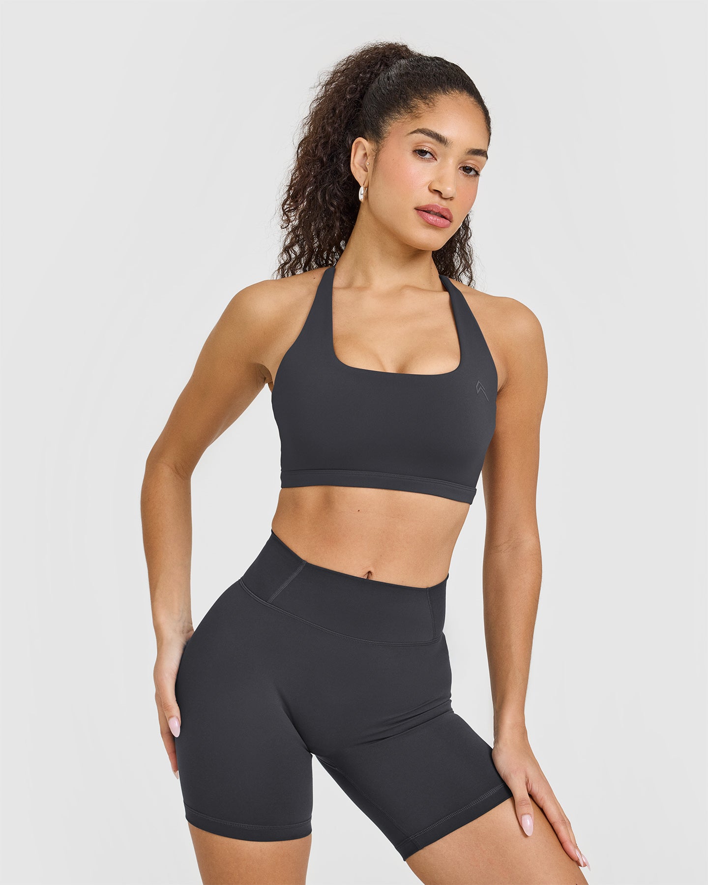 Timeless Square Neck Sports Bra for Women - High Support Workout Top for Running, Yoga & Gym | Breathable & Comfortable Activewear | Coal Color