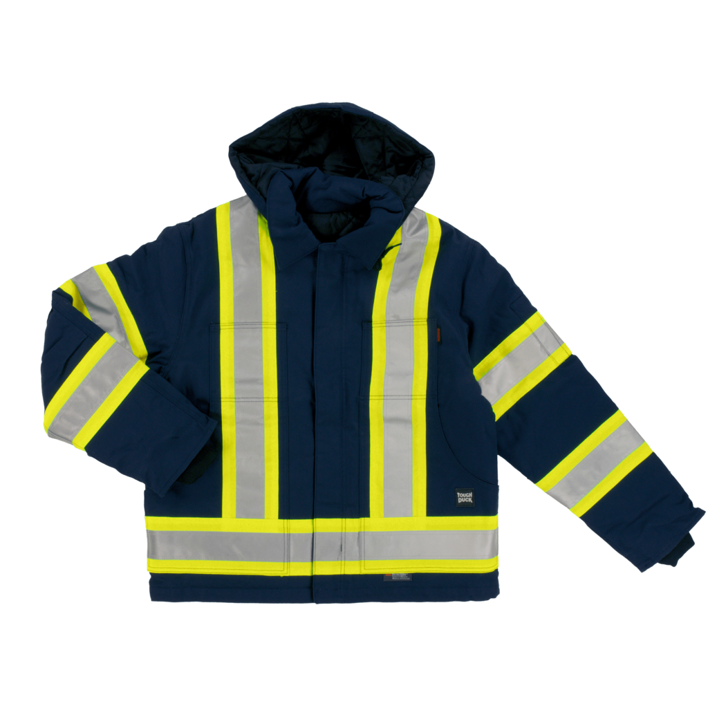 Tough Duck S457 Heavy Duty Safety Jacket - High Visibility Workwear for Construction, Road Work & Outdoor Safety