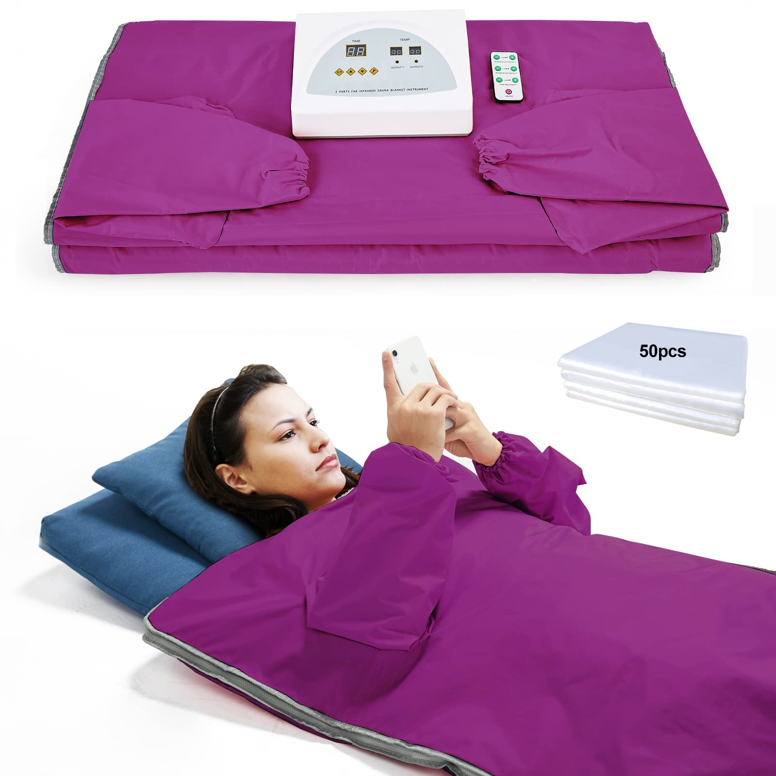 Premium Far Infrared Sauna Blanket for Detox & Weight Loss - Portable Home Spa Therapy with Removable Liner - Perfect for Relaxation, Pain Relief & Post-Workout Recovery