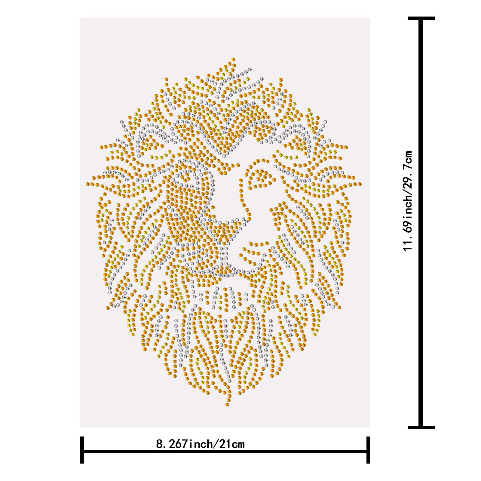 SUPERDANT Lion Rhinestone Iron-On Transfers - Sparkling Animal Applique Decals for DIY Clothes, Bags, Pants & T-Shirts | Perfect for Hoodies, Sweatshirts & Fashion Customization (Great for Parties, Gifts & Personal Style)
