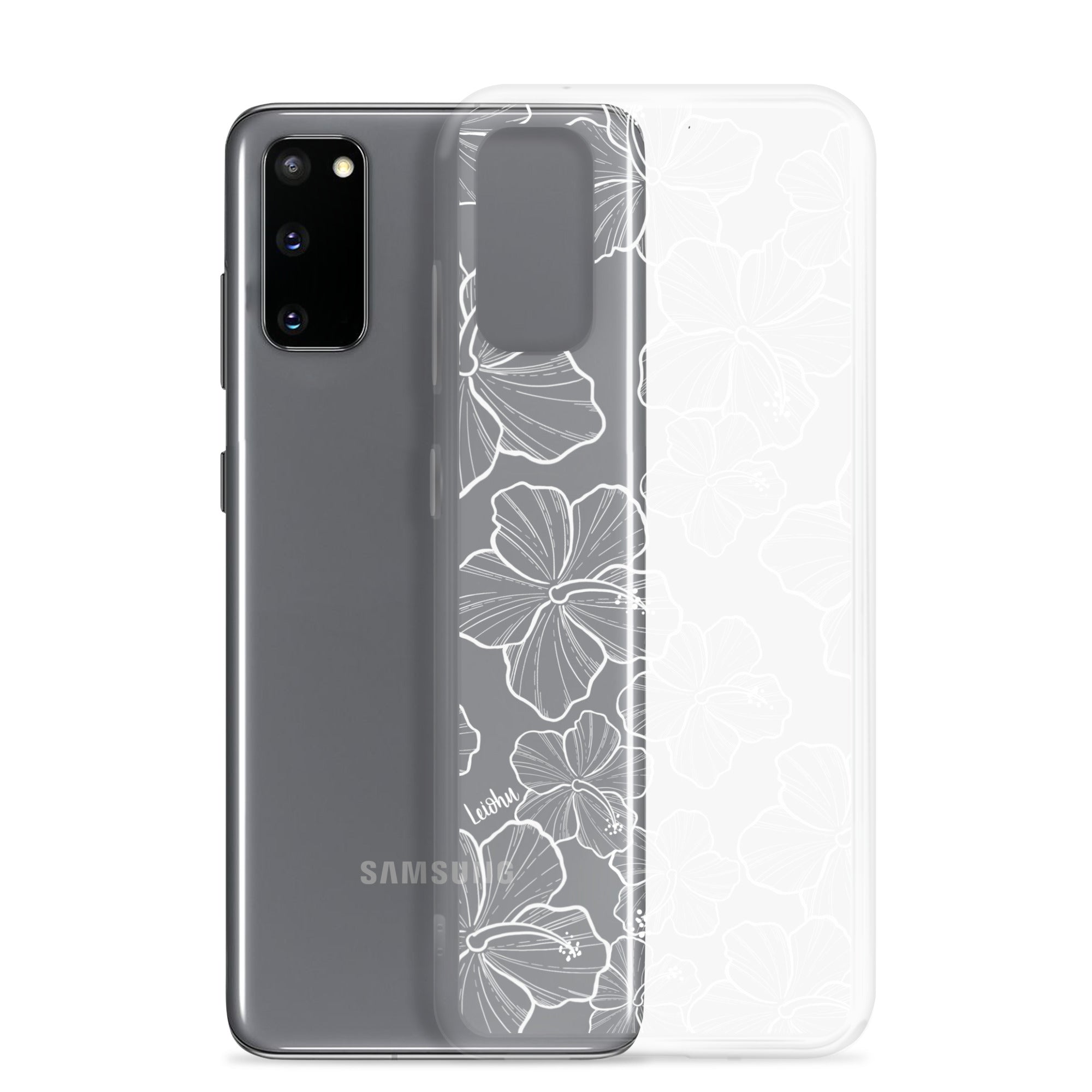 Hibiscus Flower Design Clear Phone Case for Samsung Galaxy S21/S20/Note 20 - Slim Protective Cover with Scratch Resistance - Perfect for Everyday Use, Work, and Travel
