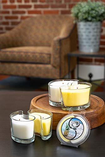 Premium Large DUOS Dual Fragrance Candles 22oz Set - Pineapple Tropics & Coconut Palm Scented Soy Wax Candles for Home, Bathroom, Bedroom Relaxation and Aromatherapy