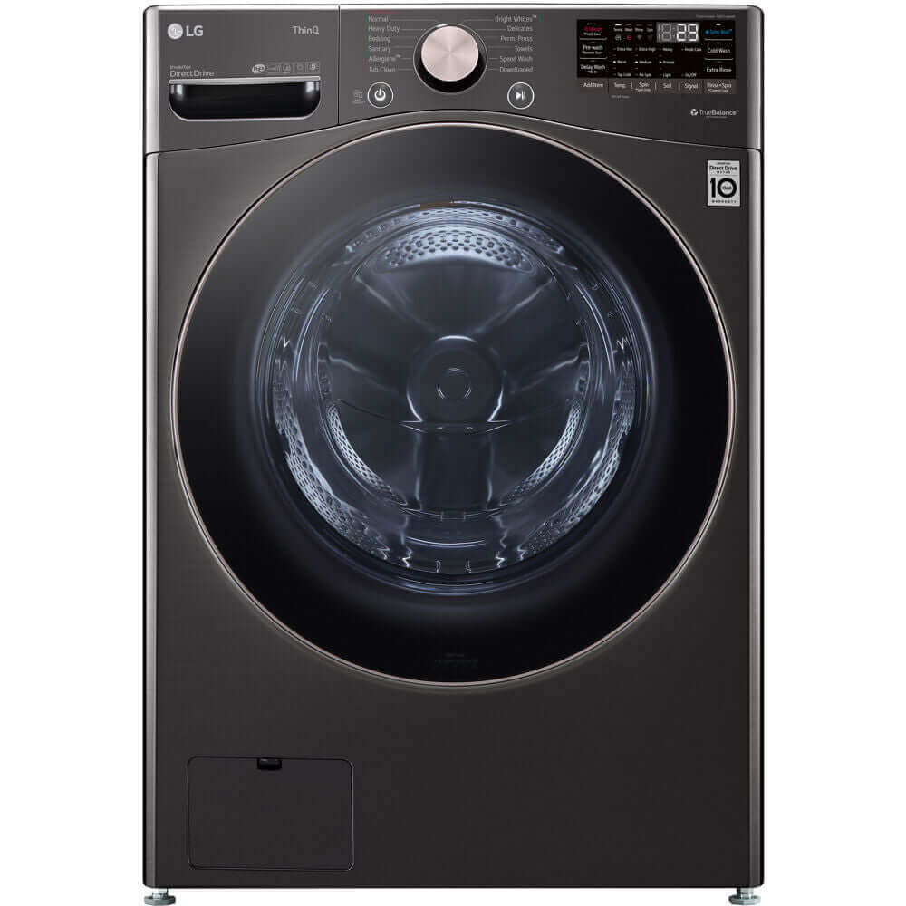 LG WM4000HBA 27 Inch 4.5 Cu Ft Front Load Washer with Steam Technology - Black Steel | Energy Efficient Smart Washing Machine for Home & Laundry Room