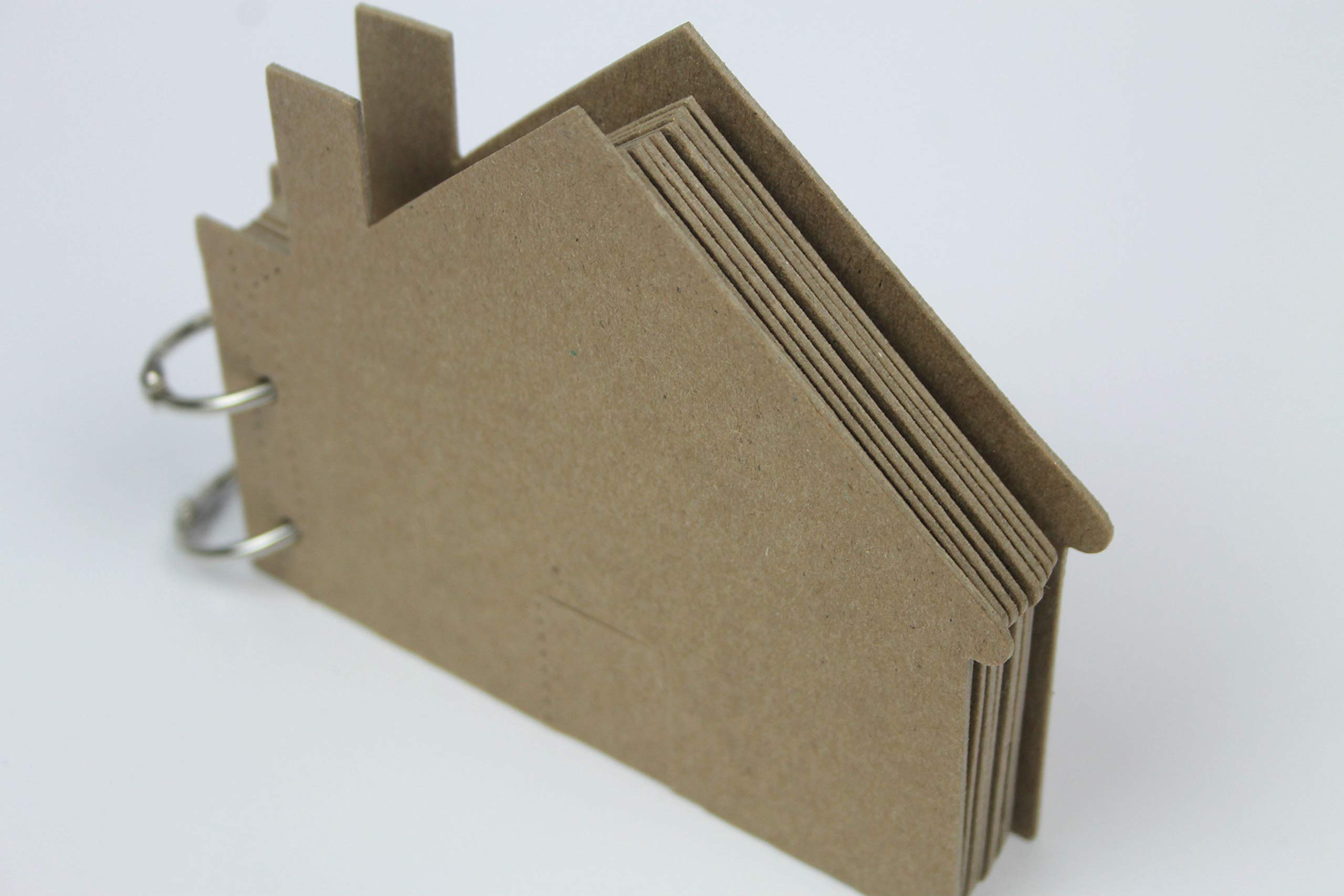 10-Page Chipboard Mini House Album with Door & Book Ring Closure - Perfect for Scrapbooking, Home Decor, and Gift Giving